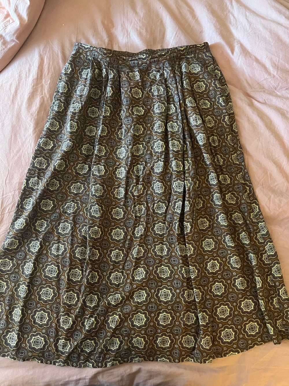 Vintage 90s Lee Midi Skirt in Brown and Cream